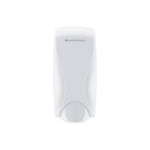 Dispenser Manuale per Sapone Liquido e Serbatoio Interno, in ABS, Colore Bianco Trasparente