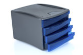 Cassettiera G2 Desk, da Scrivania, 4 Cassetti, Vari Colori, blu traslucido