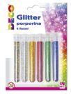 Glitter in flaconi, 6 colori: rame, argento, oro, rosso, verde, blu