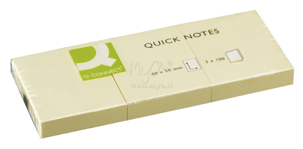 colore giallo Confezione da 12 Q Connect Quick note adesivi 75 X 125 mm 