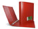 Portalistino Terra Formato A4 con Quattro Anelli Tondi di Diametro cm 3, Vari colori, rosso