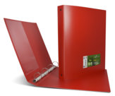 Portalistino Terra Formato A4 con Quattro Anelli Tondi di Diametro cm 3, Vari colori, rosso