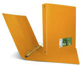 Portalistino Terra Formato A4 con Quattro Anelli Tondi di Diametro cm 3, Vari colori, arancione