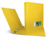 Portalistino Terra Formato A4 con Quattro Anelli Tondi di Diametro cm 3, Vari colori, giallo