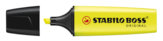 Stabilo® Boss Original, Evidenziatore, Punta a Scalpello, Spessore 2-5 mm., Colori Assortiti, giallo