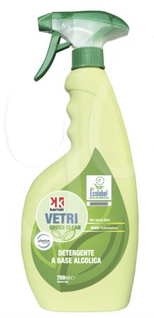 Green Clean Detergente Ecolabel per Vetri e Superfici, in Flacone Spray da ml 750