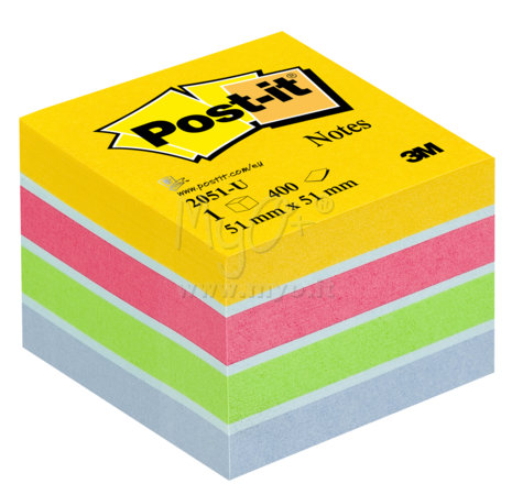 Post-it® Notes Minicubo, 400 Fogli, Vari Colori