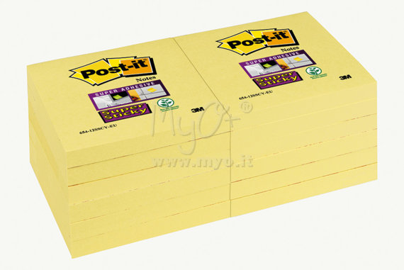 Post-it® Super Sticky, Foglietti Riposizionabili, 12 Blocchi, Varie Dimensioni